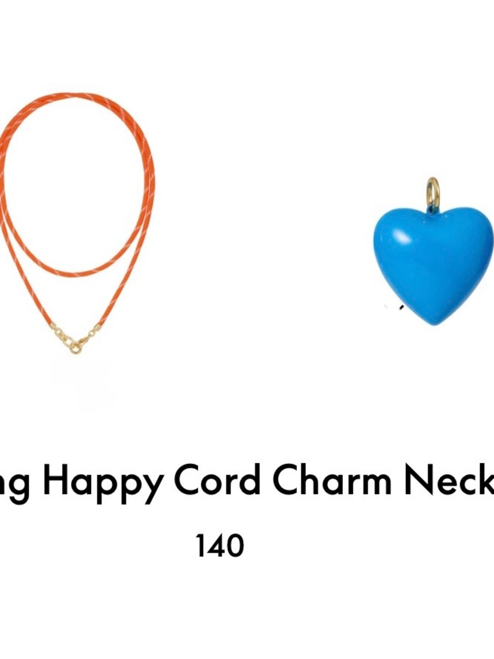 ROXANNE ASSOULIN The Long Happy Cord Charm Necklace tangerine & blue Firm price